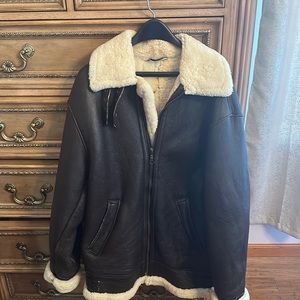 Cozy fur leather jacket